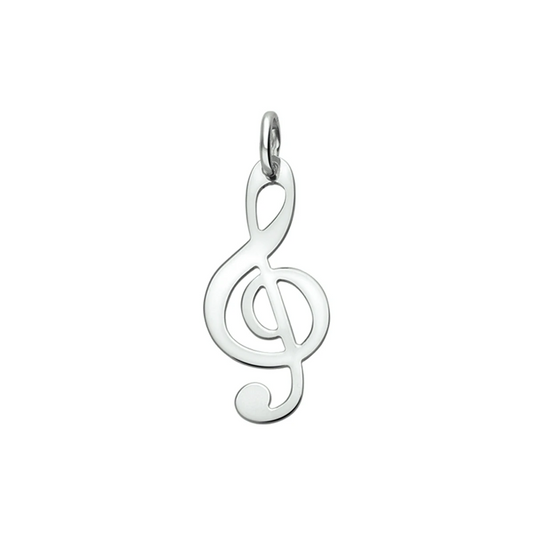 hanger muzieknoot zilver gerhodineerd