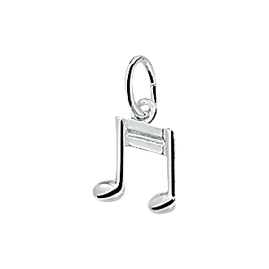hanger muzieknoot zilver wit