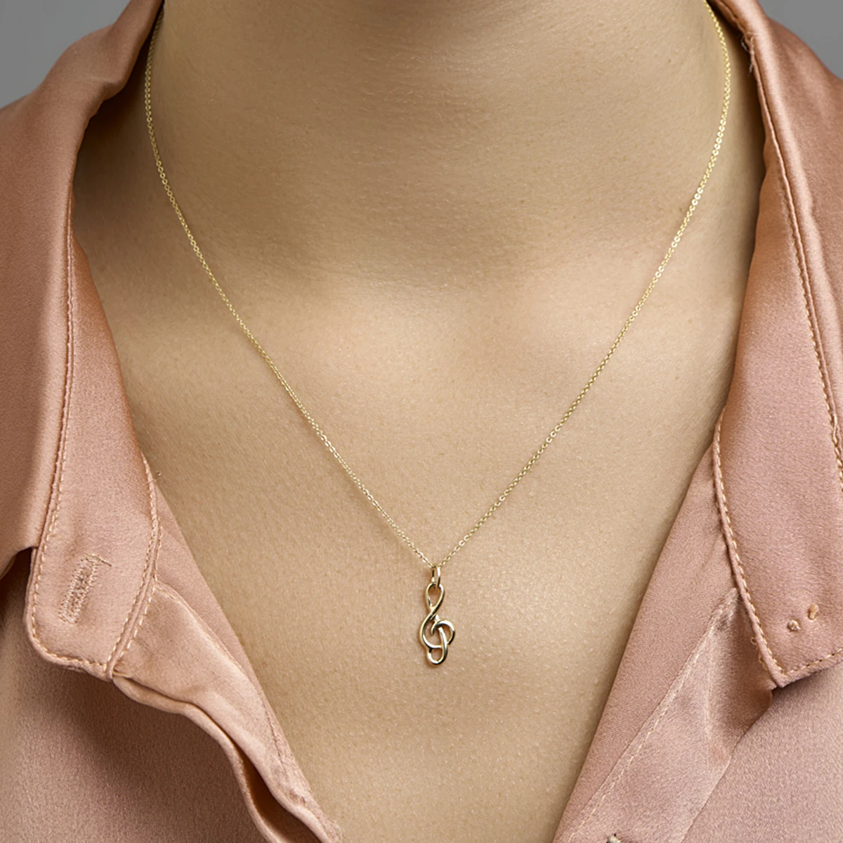 hanger muzieksleutel 14K geelgoud