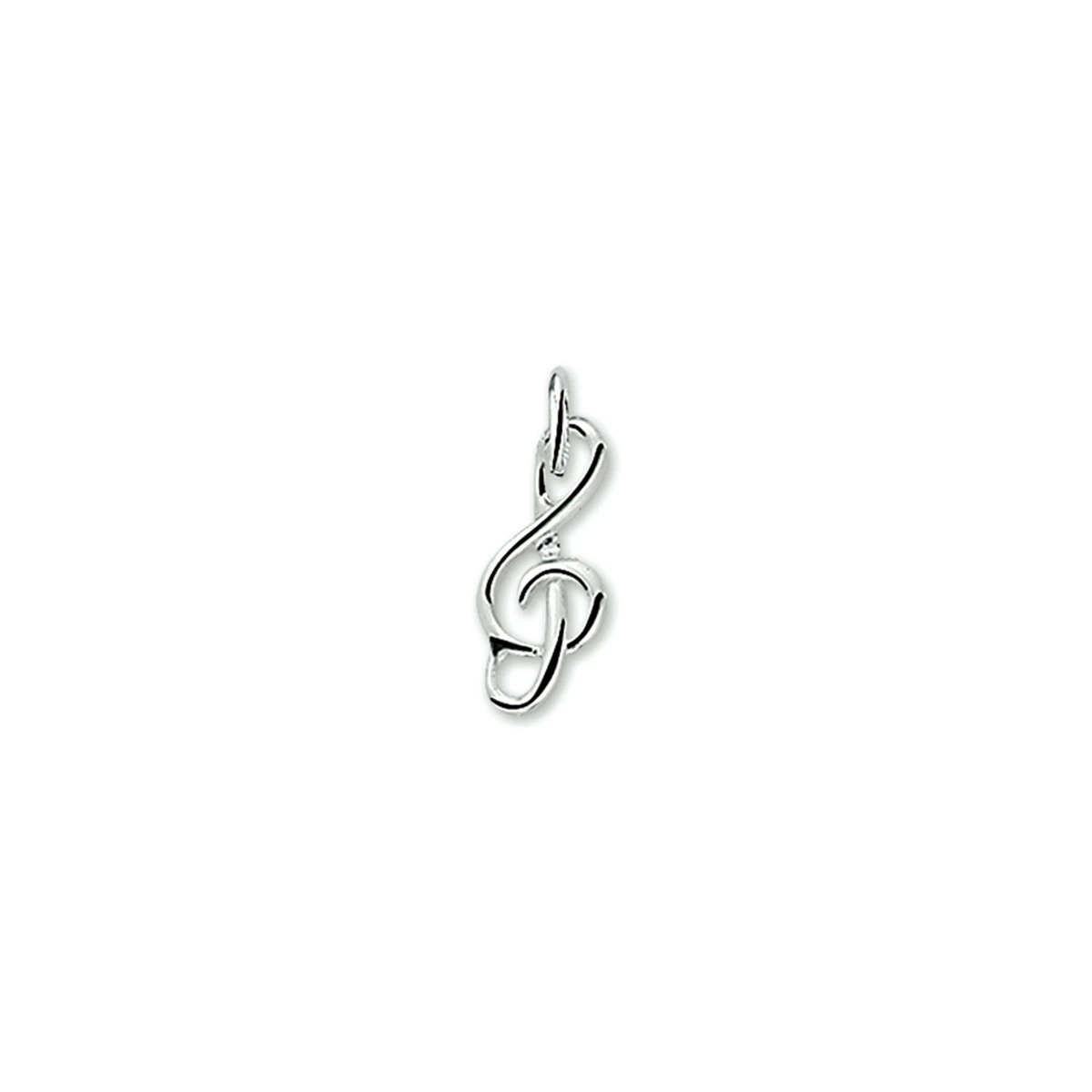hanger muzieksleutel zilver gerhodineerd