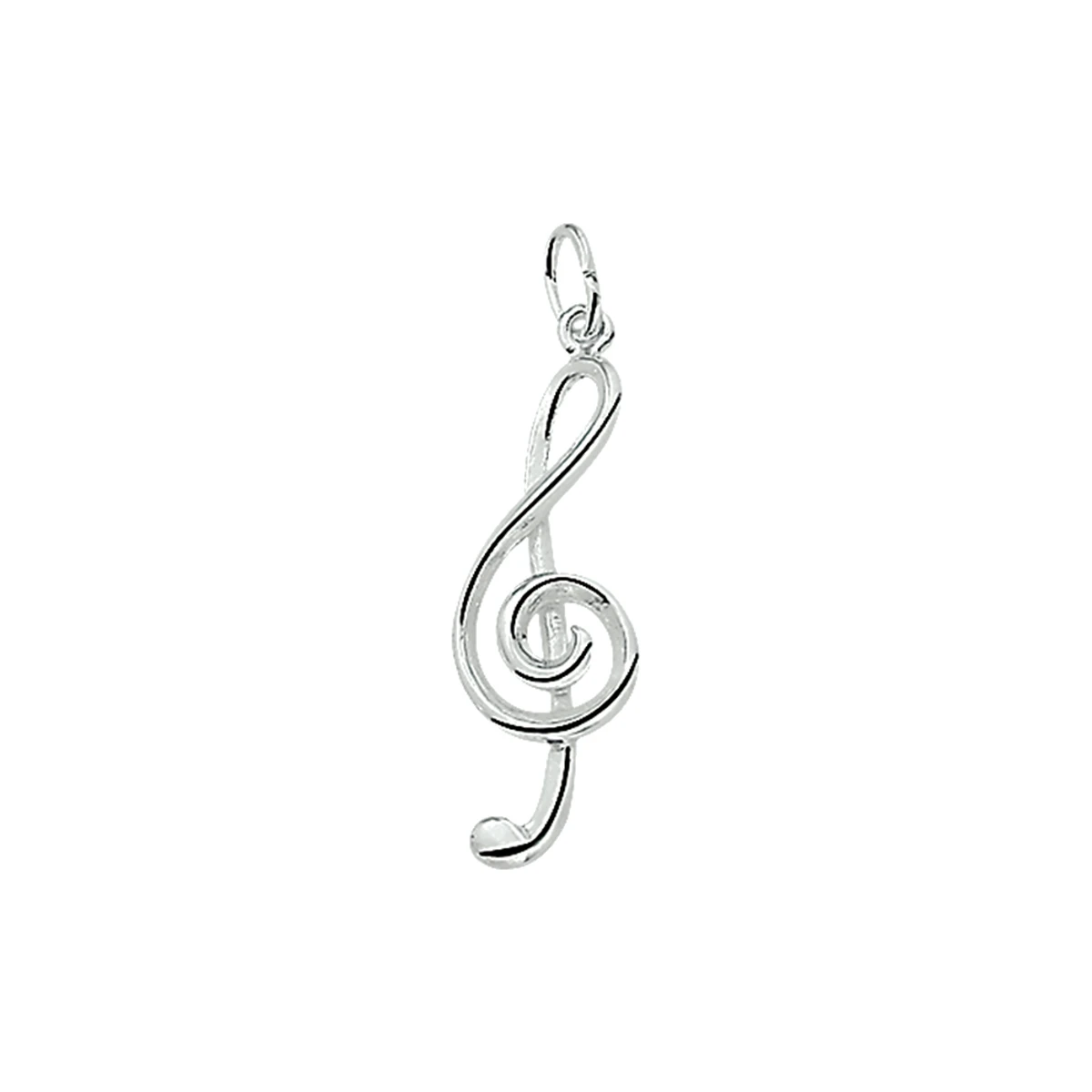 hanger muzieksleutel zilver wit