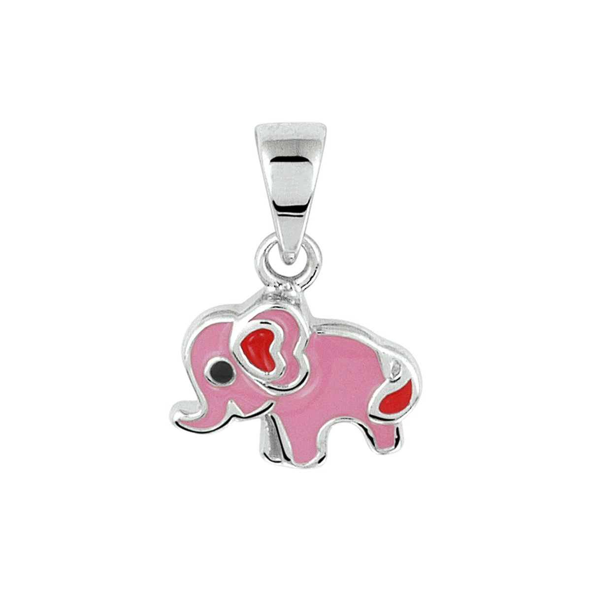 hanger olifant emaille zilver gerhodineerd