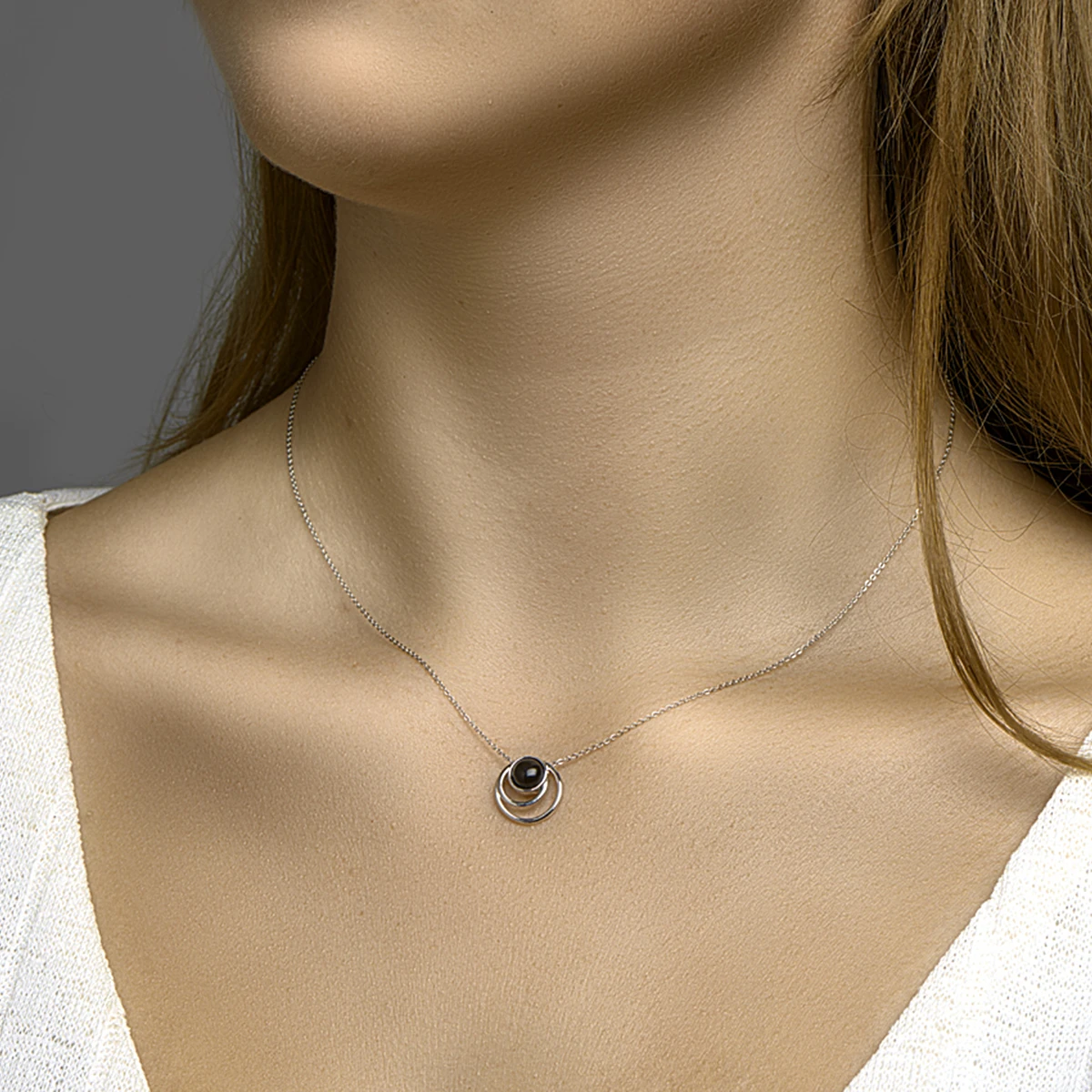 hanger onyx zilver gerhodineerd