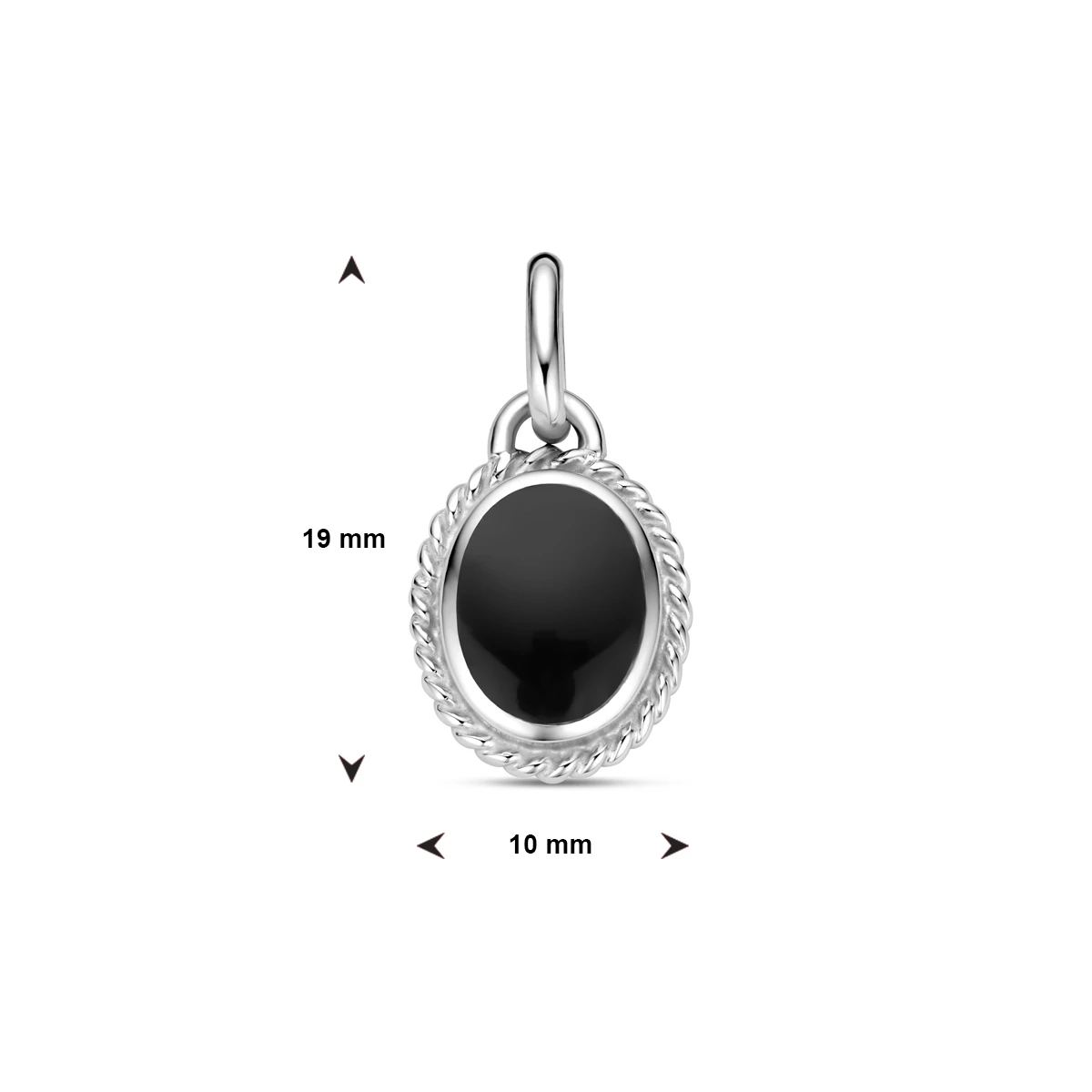 hanger onyx zilver gerhodineerd