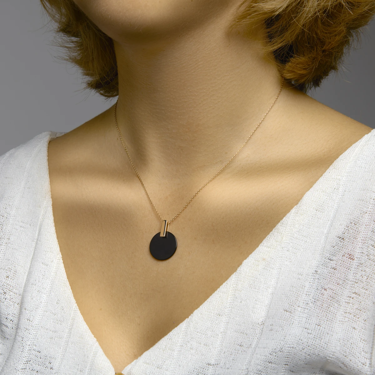 hanger onyx zilver verguld (rosé)