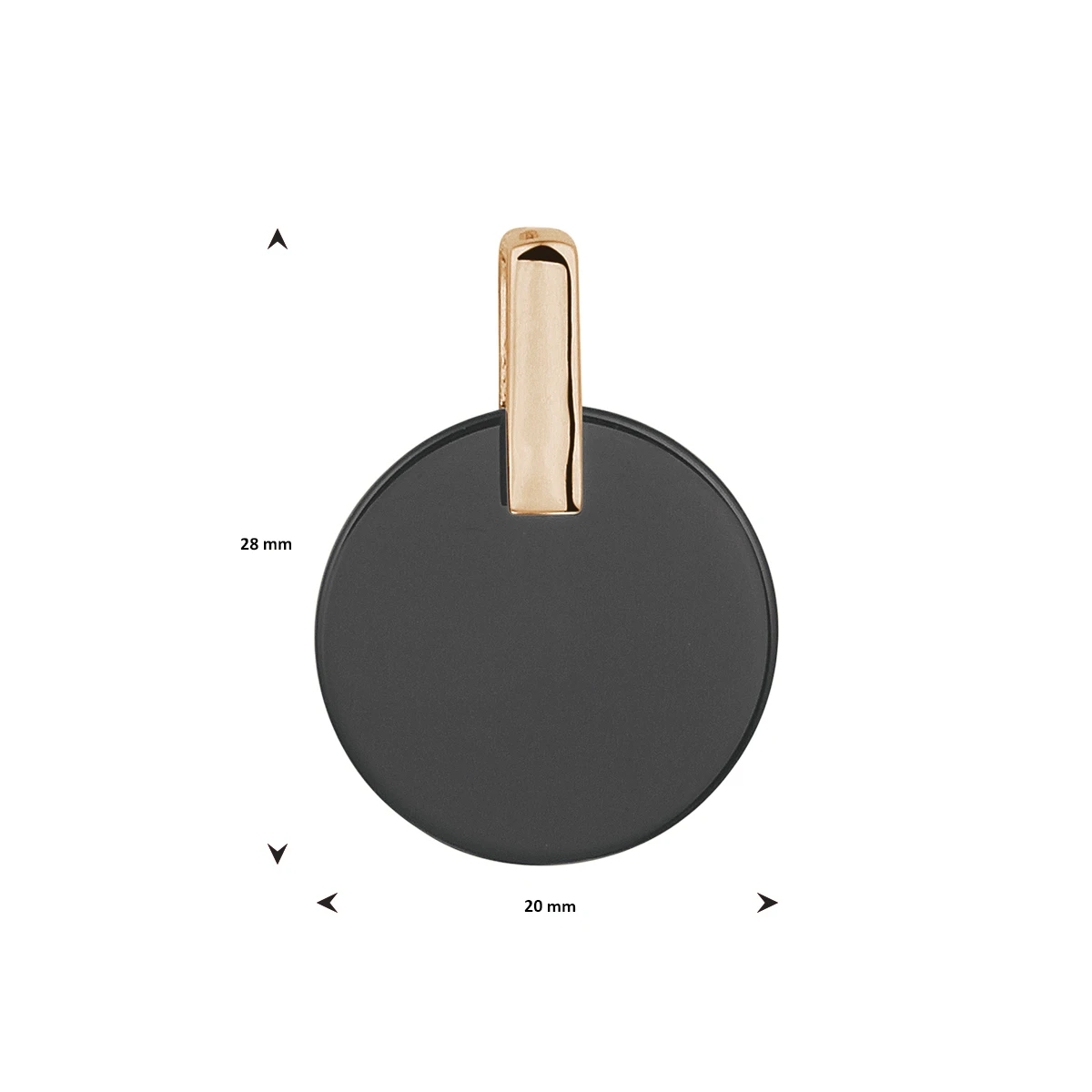 hanger onyx zilver verguld (rosé)