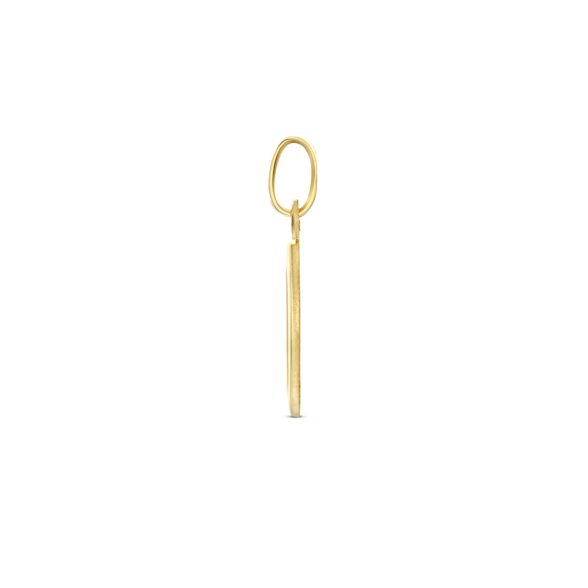 hanger ovaal engel poli/mat 19 mm 14K geelgoud