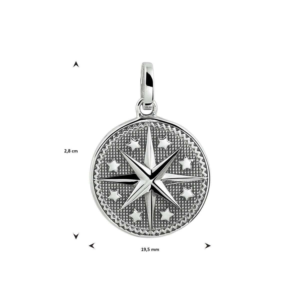 hanger oxi ster zilver geoxideerd