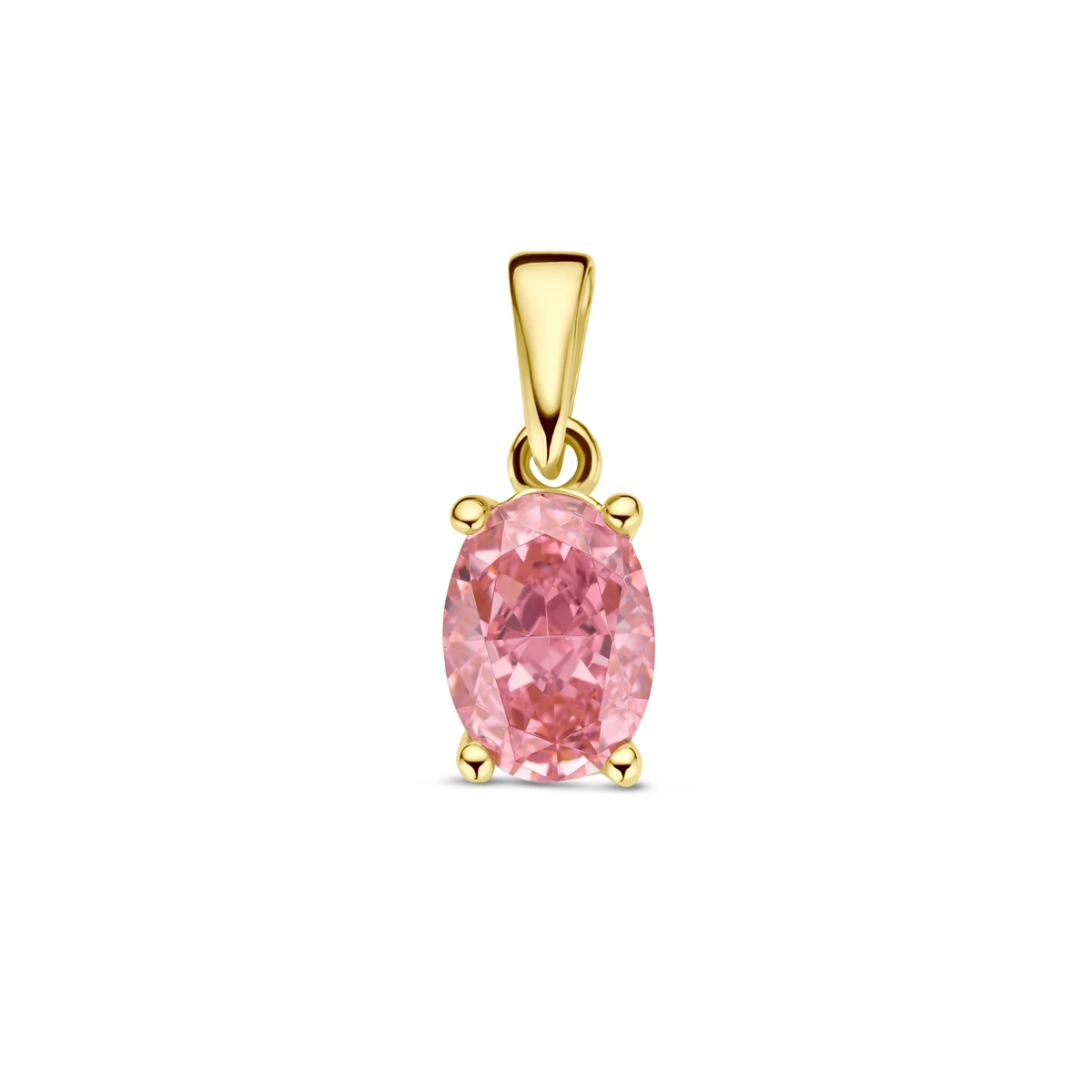 hanger padparadscha zirkonia 13 mm 14K geelgoud