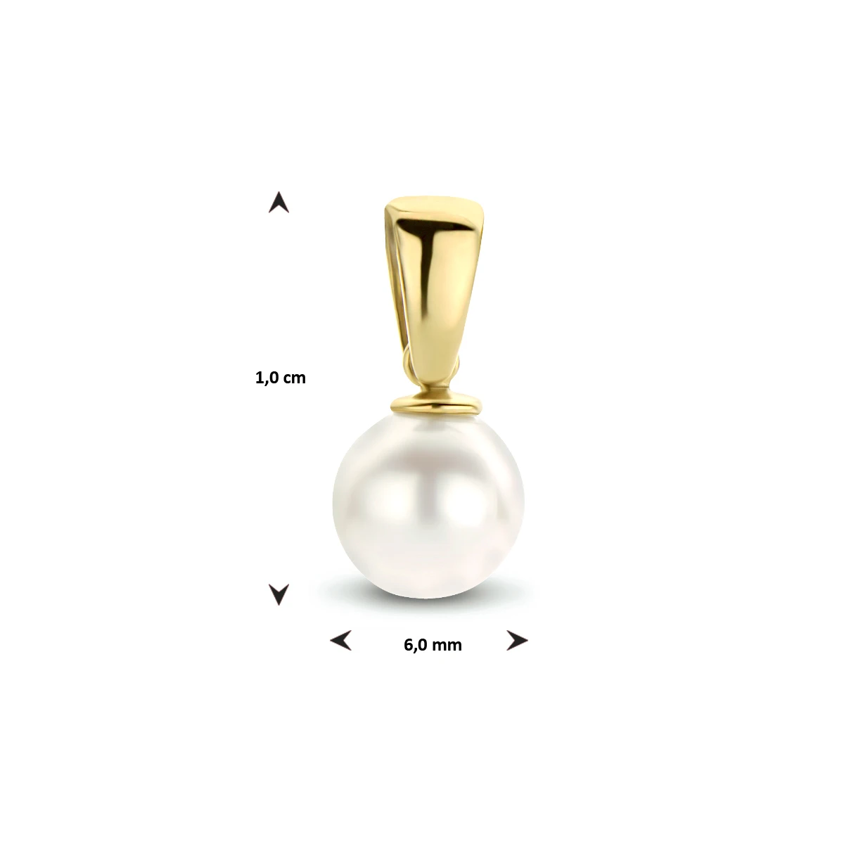 hanger parel 10 mm 14K geelgoud