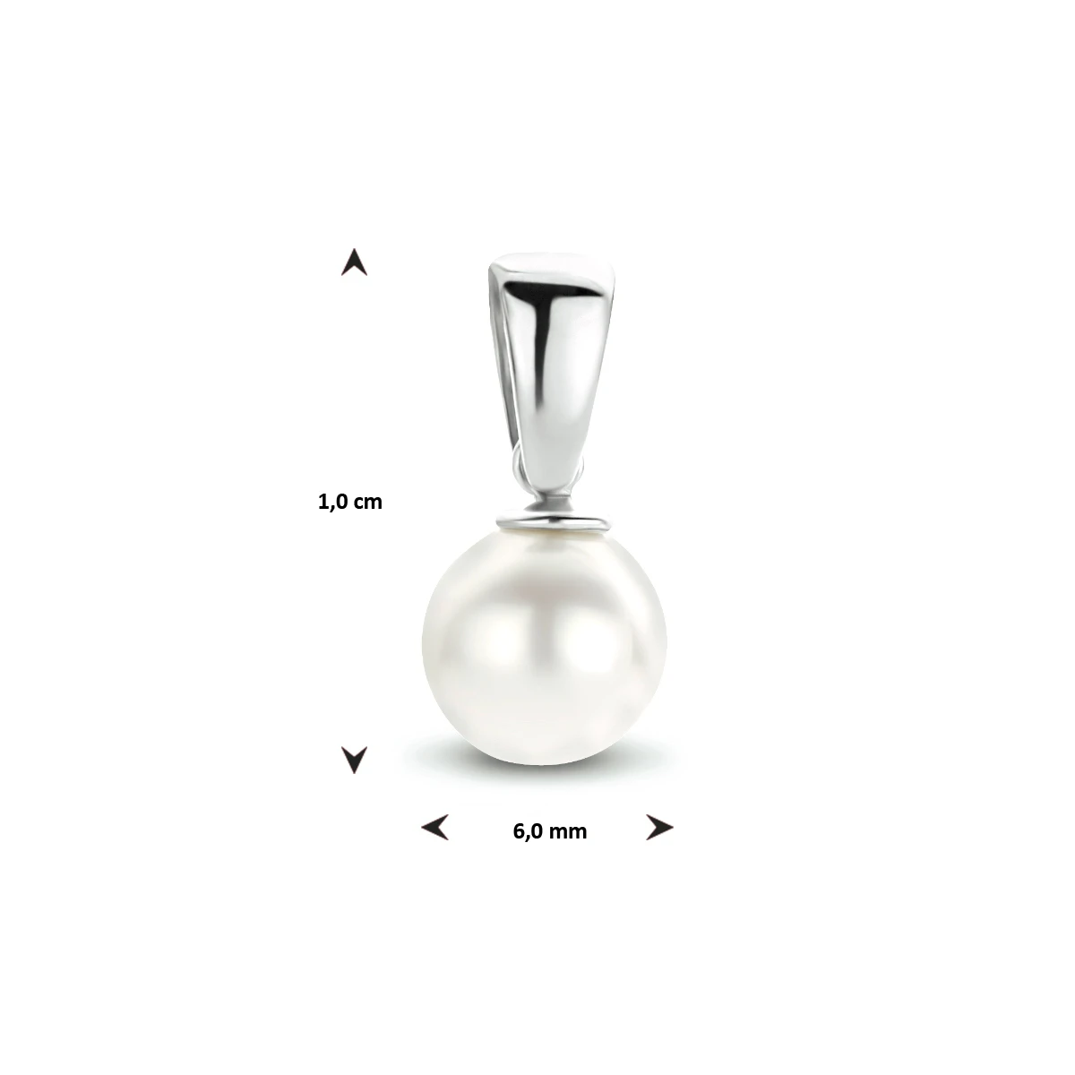 hanger parel 10 mm 14K witgoud