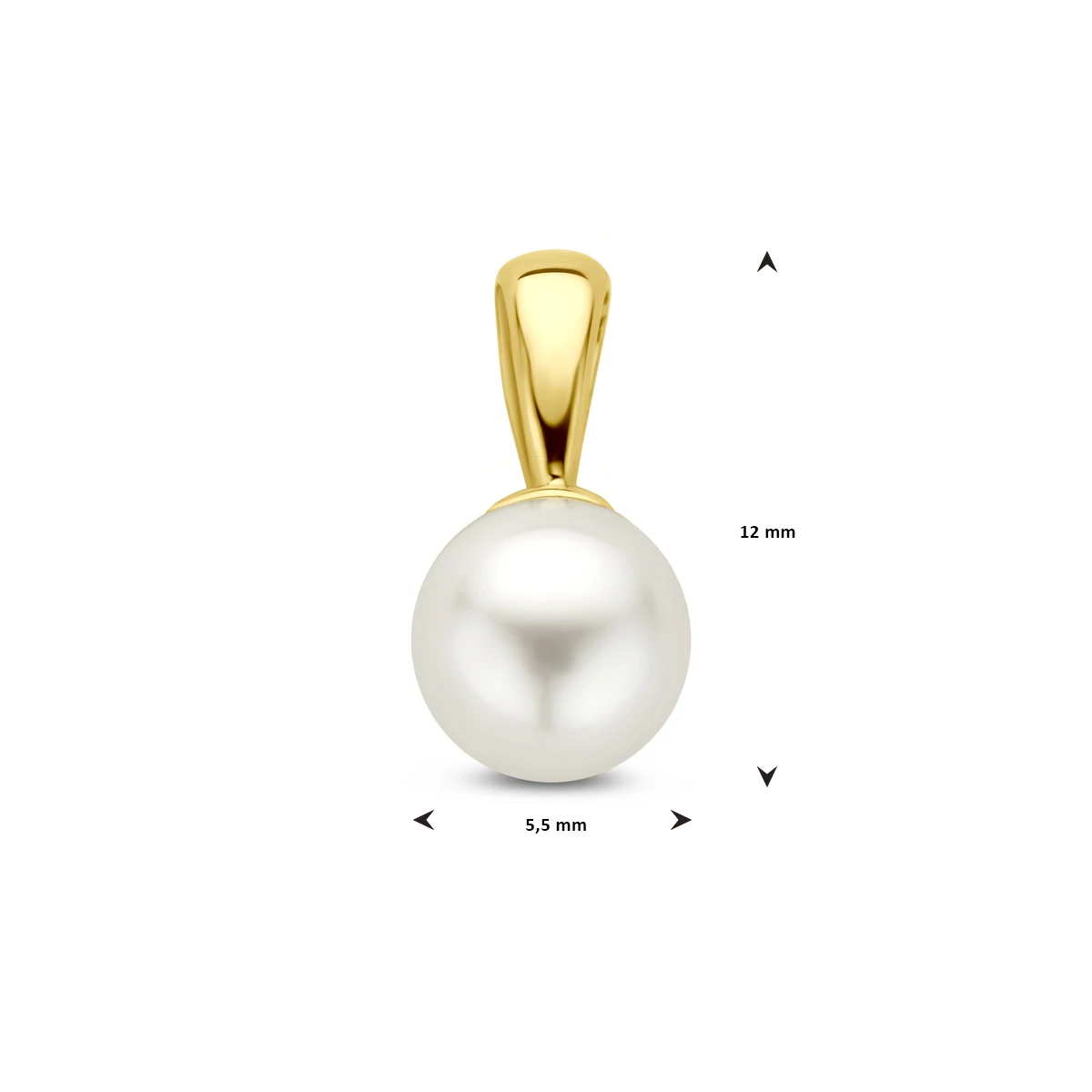 hanger parel 12 mm 14K geelgoud