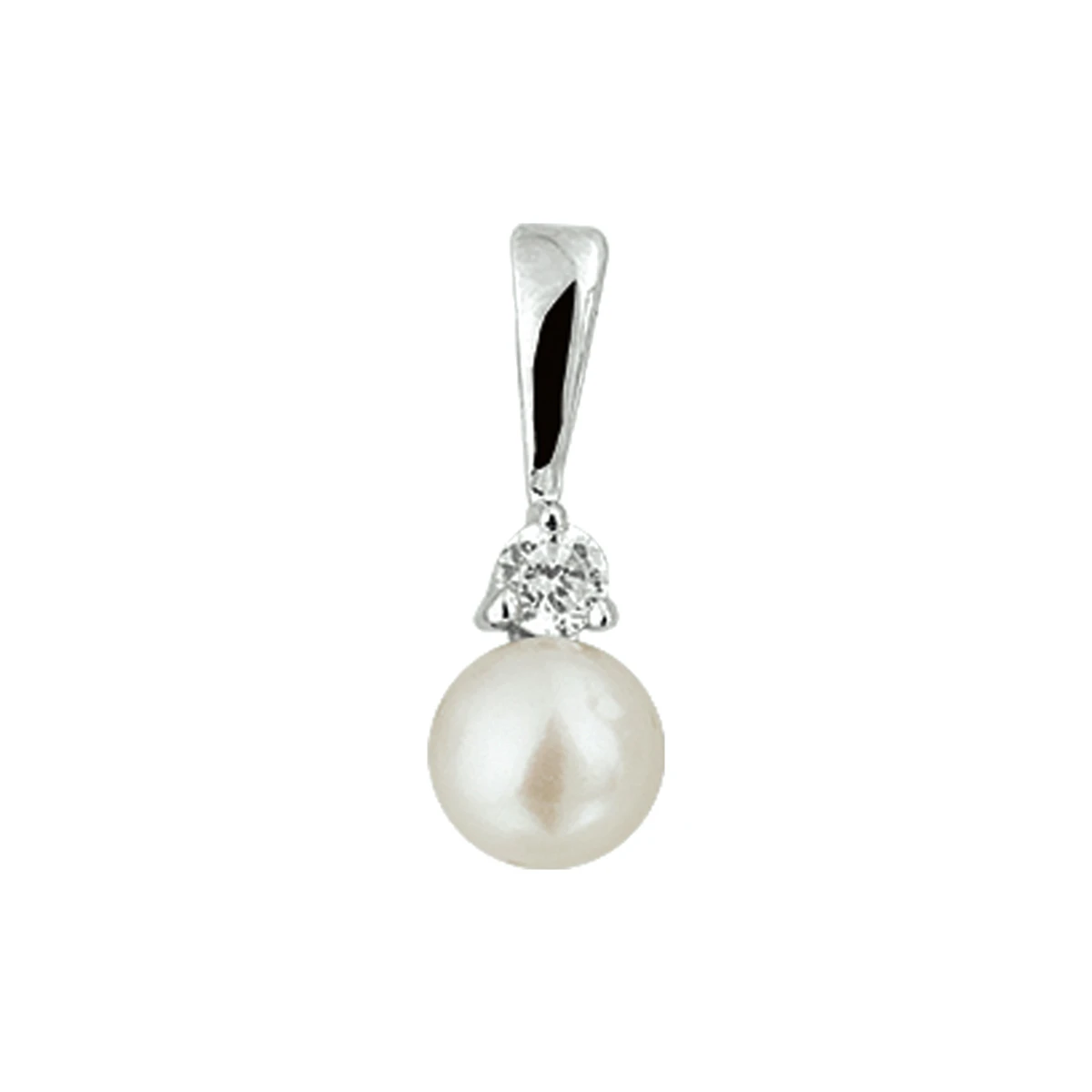hanger parel en zirkonia zilver gerhodineerd