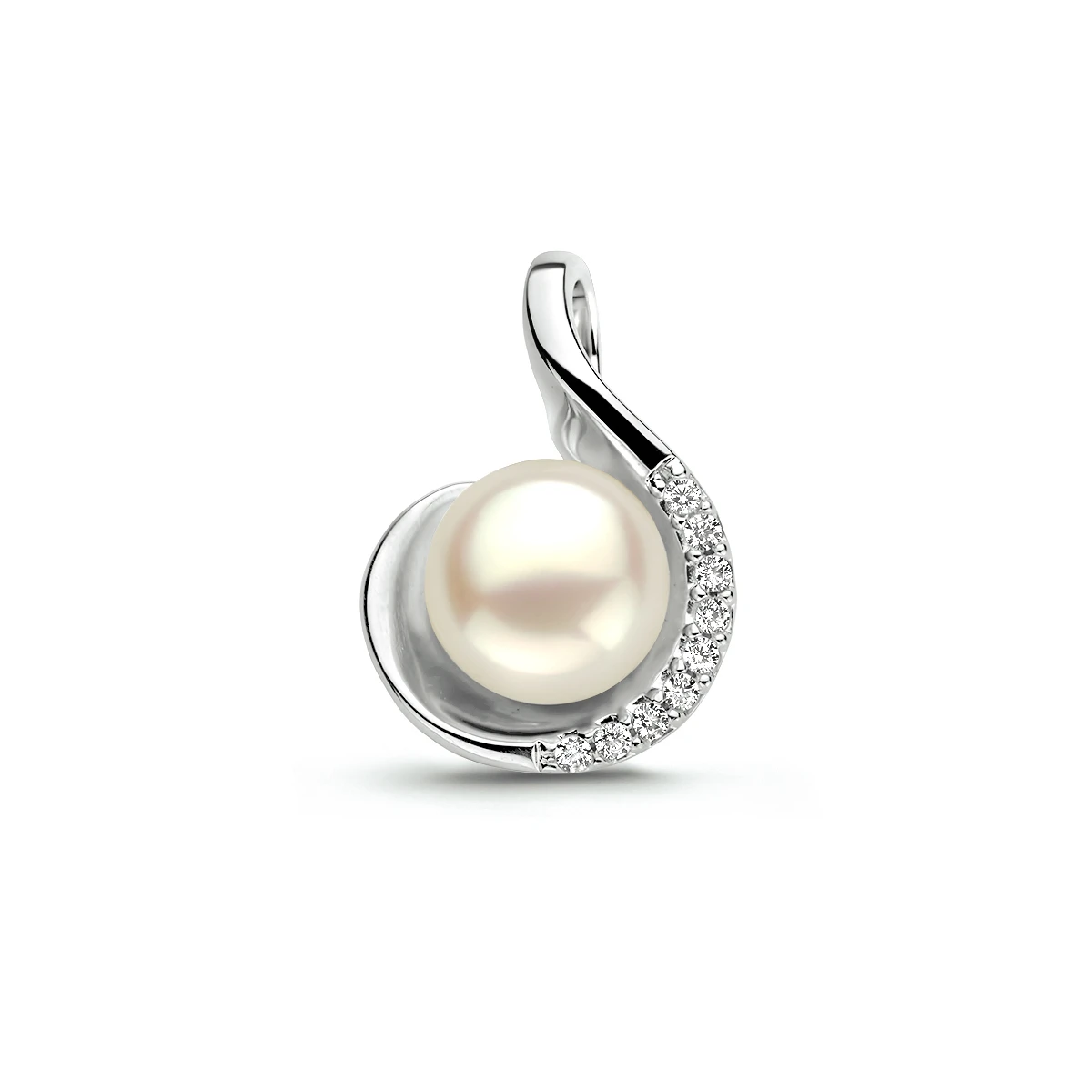 hanger parel en zirkonia zilver gerhodineerd