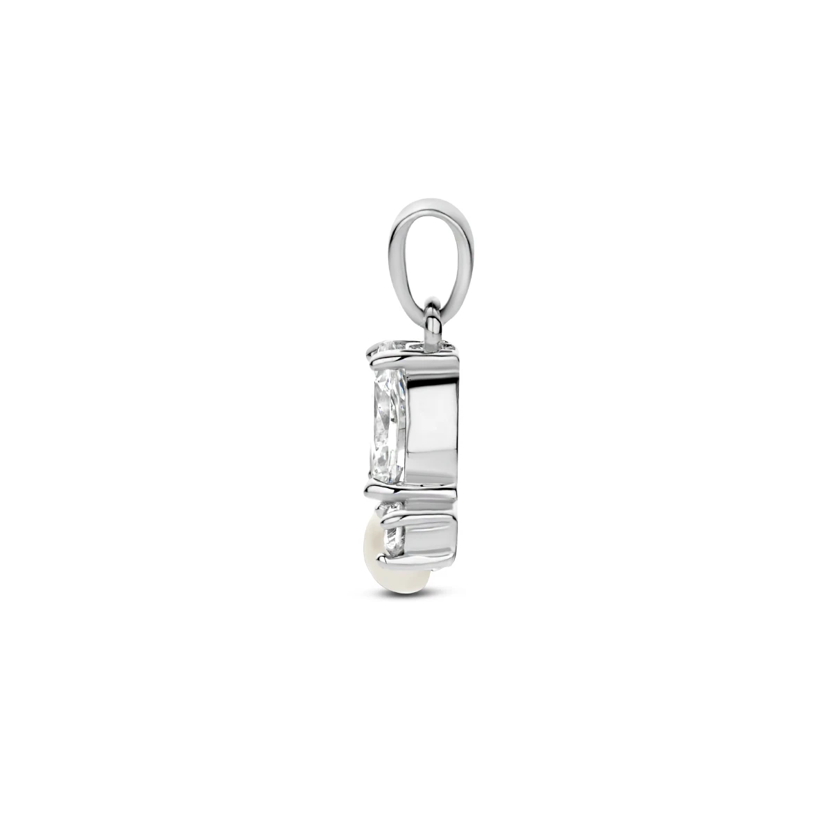 hanger parel en zirkonia zilver gerhodineerd