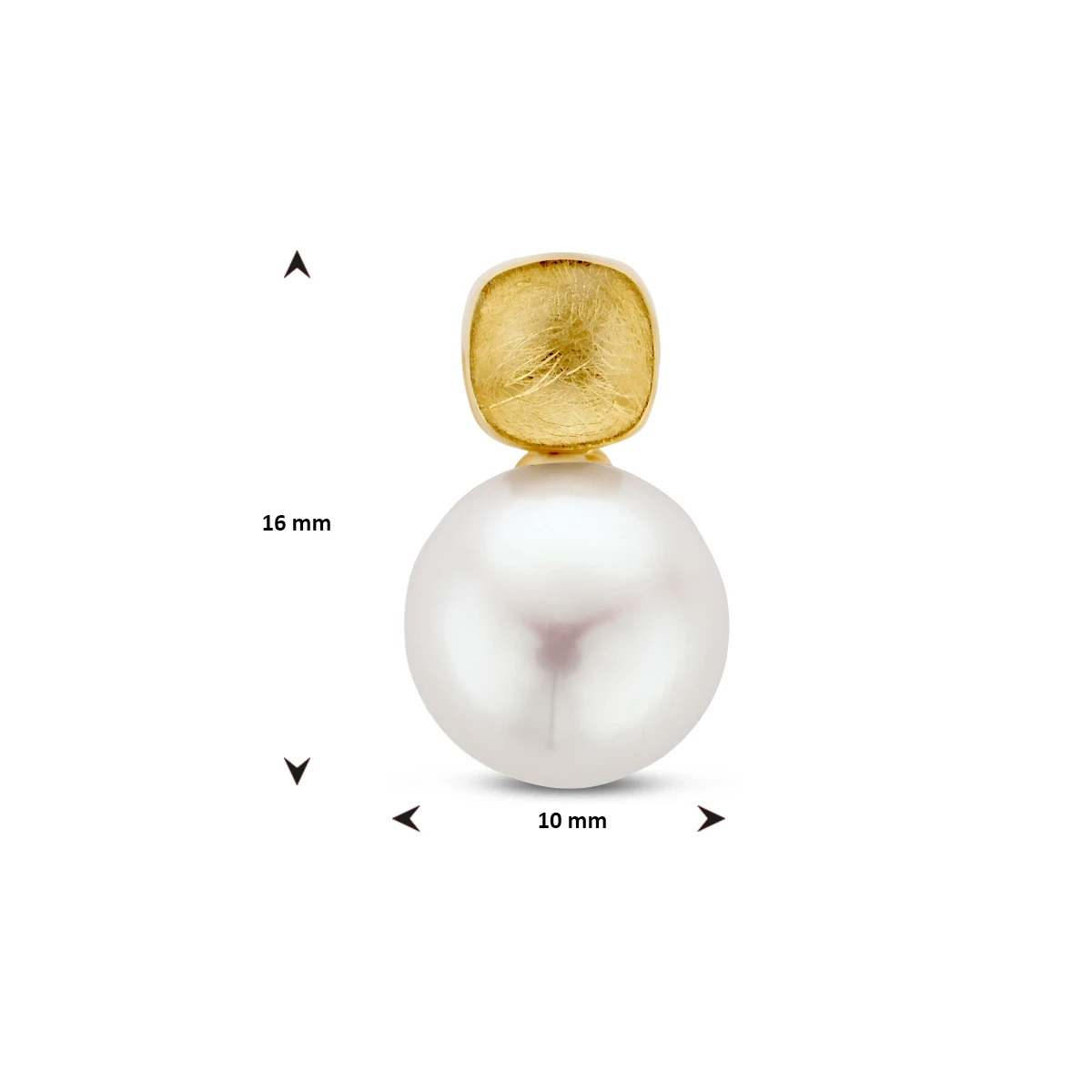 hanger parel gescratcht 14K geelgoud
