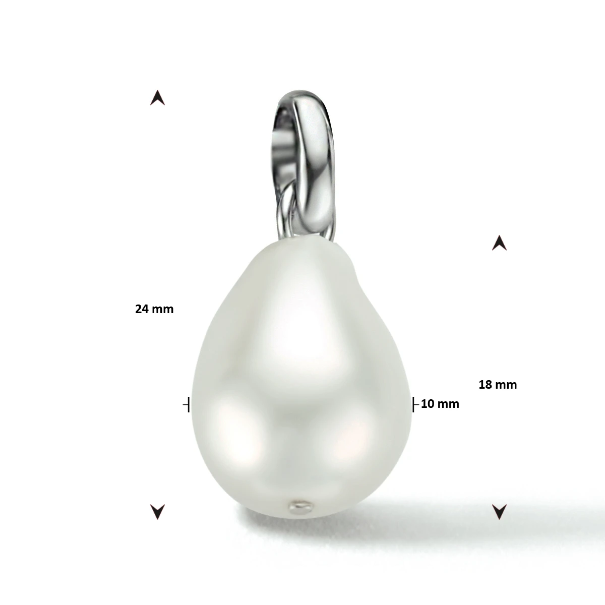 hanger parel zilver gerhodineerd
