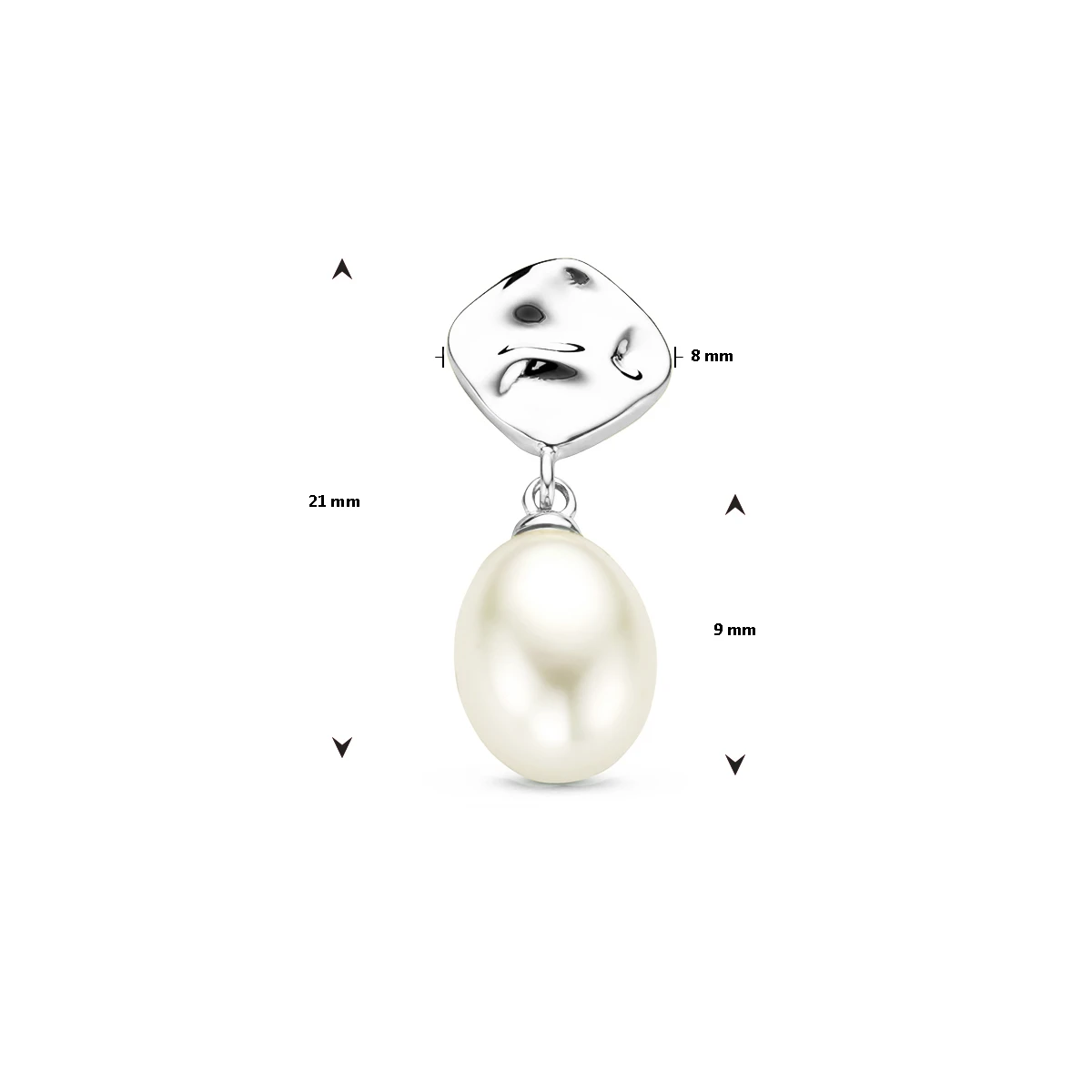 hanger parel zilver gerhodineerd