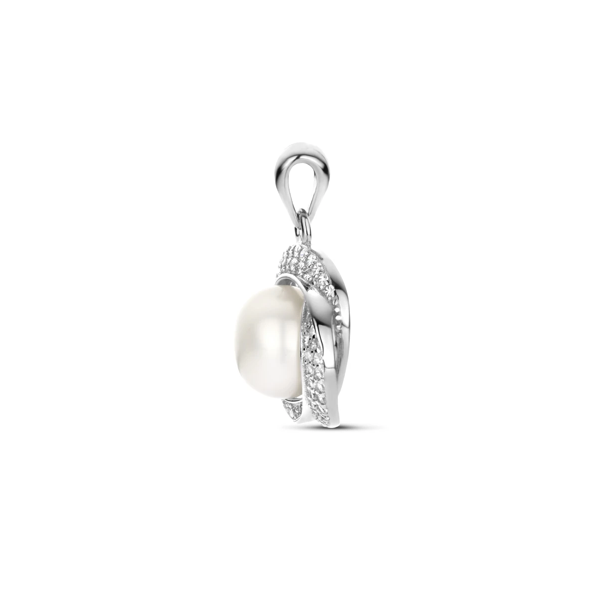 hanger parel zirkonia zilver gerhodineerd