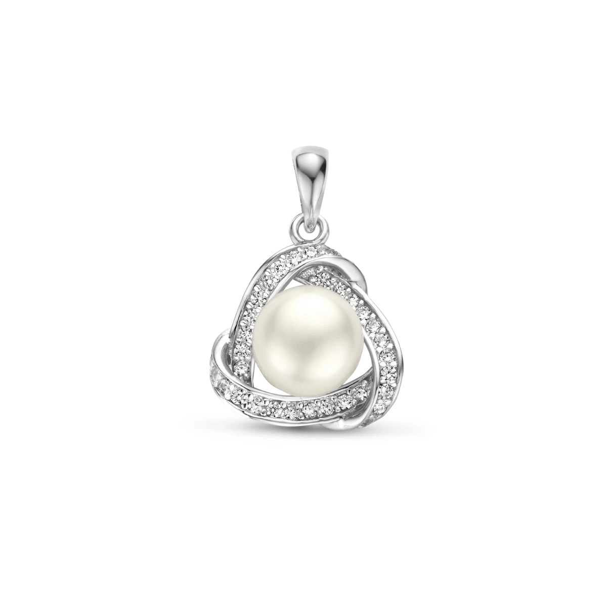 hanger parel zirkonia zilver gerhodineerd