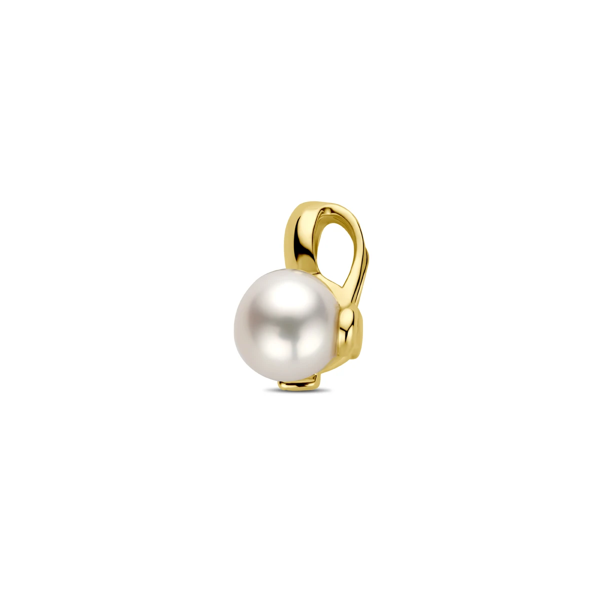 hanger parels en diamant 0.02ct h si 11 mm 14K geelgoud