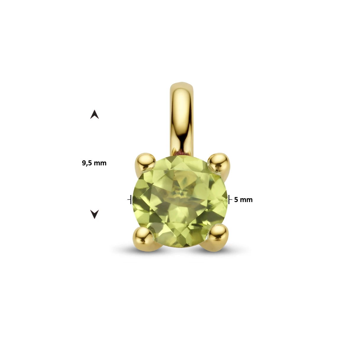hanger peridot 14K geelgoud