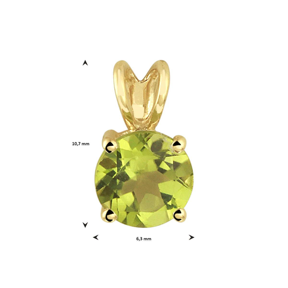 hanger peridot 14K geelgoud