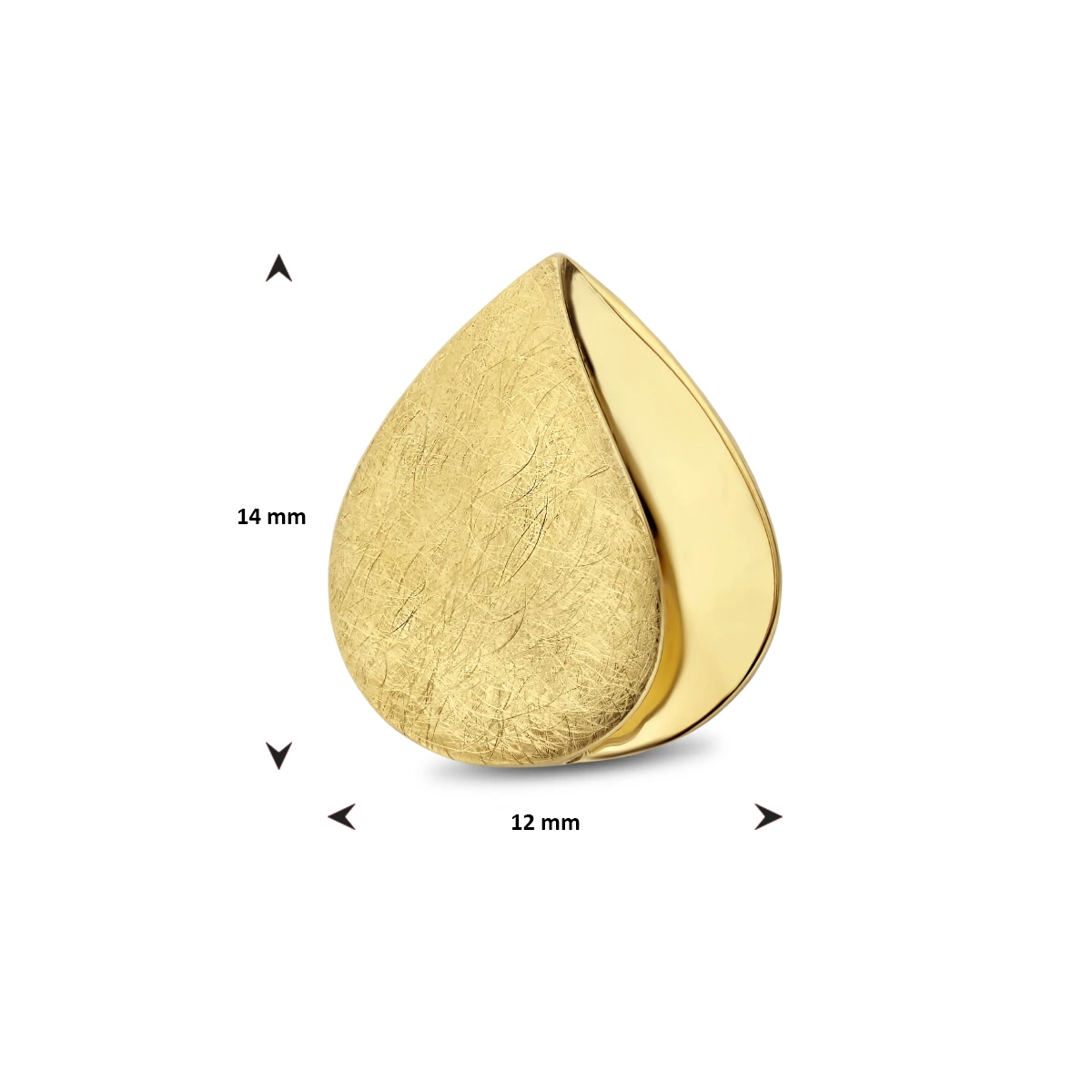 hanger poli/mat 14K geelgoud