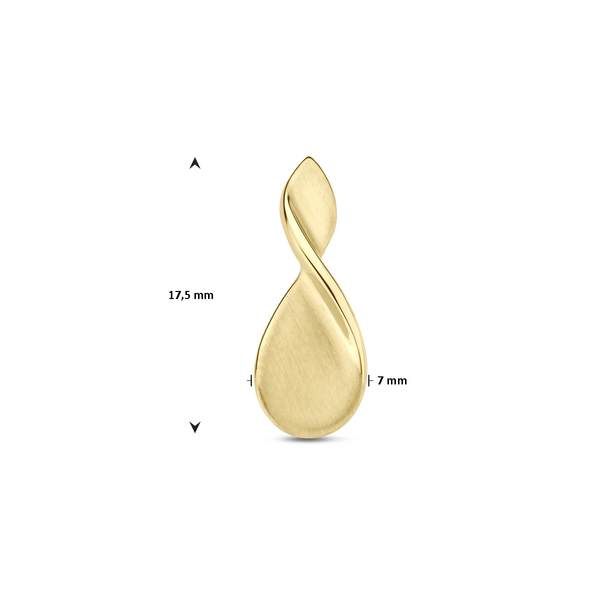 hanger poli/mat 14K geelgoud