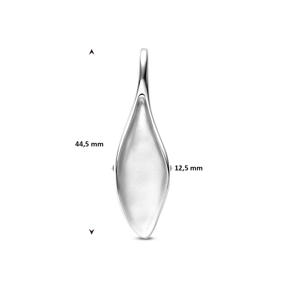 hanger poli/mat 44,5 mm zilver gerhodineerd