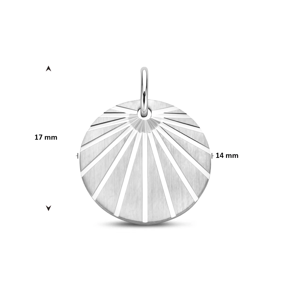 hanger poli/mat gediamanteerd 17 mm zilver gerhodineerd