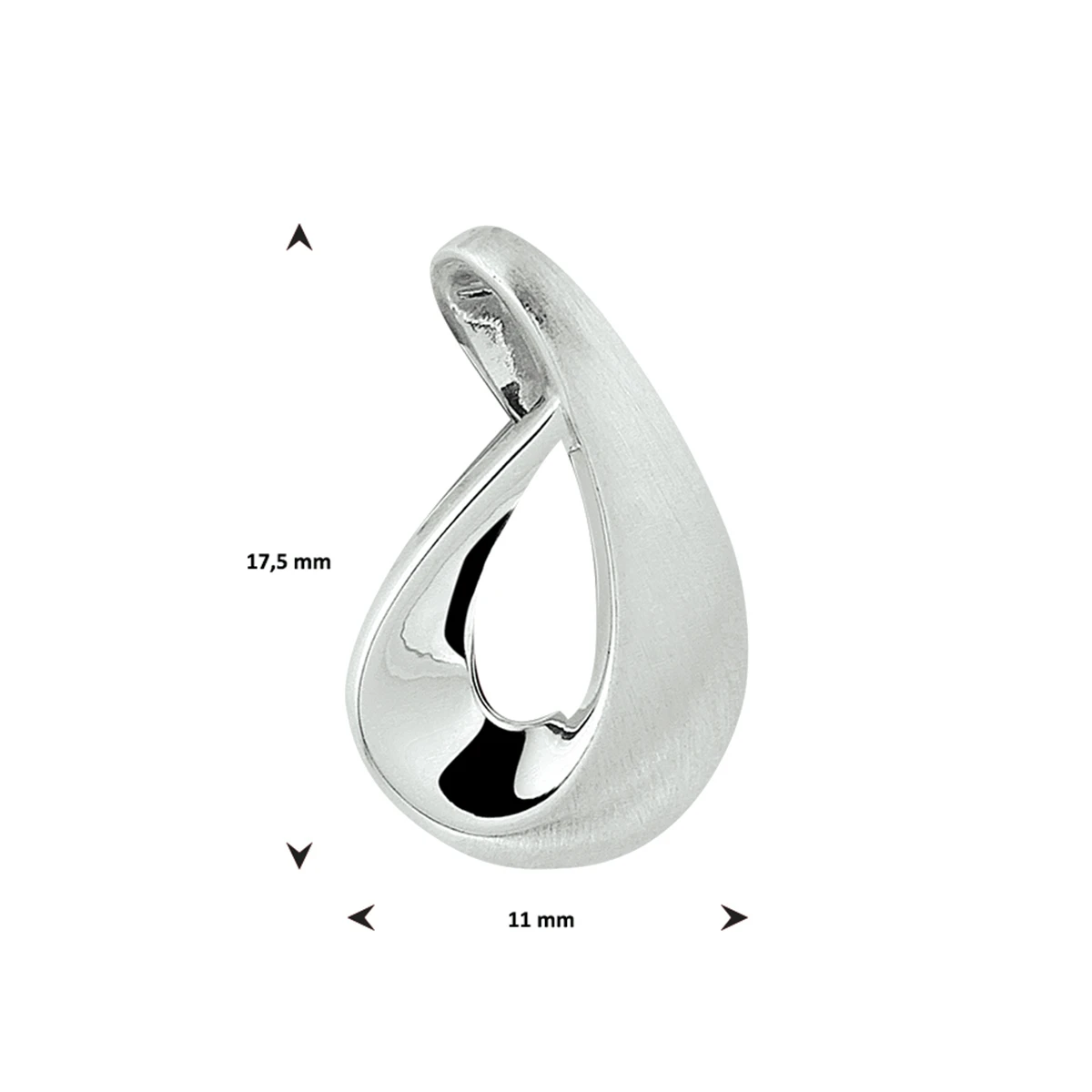 hanger poli/mat zilver gerhodineerd
