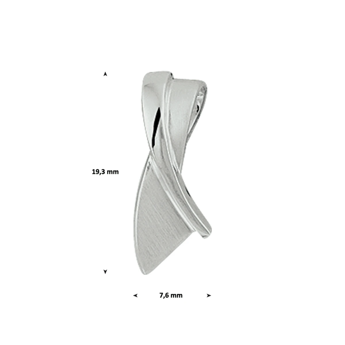 hanger poli/mat zilver gerhodineerd