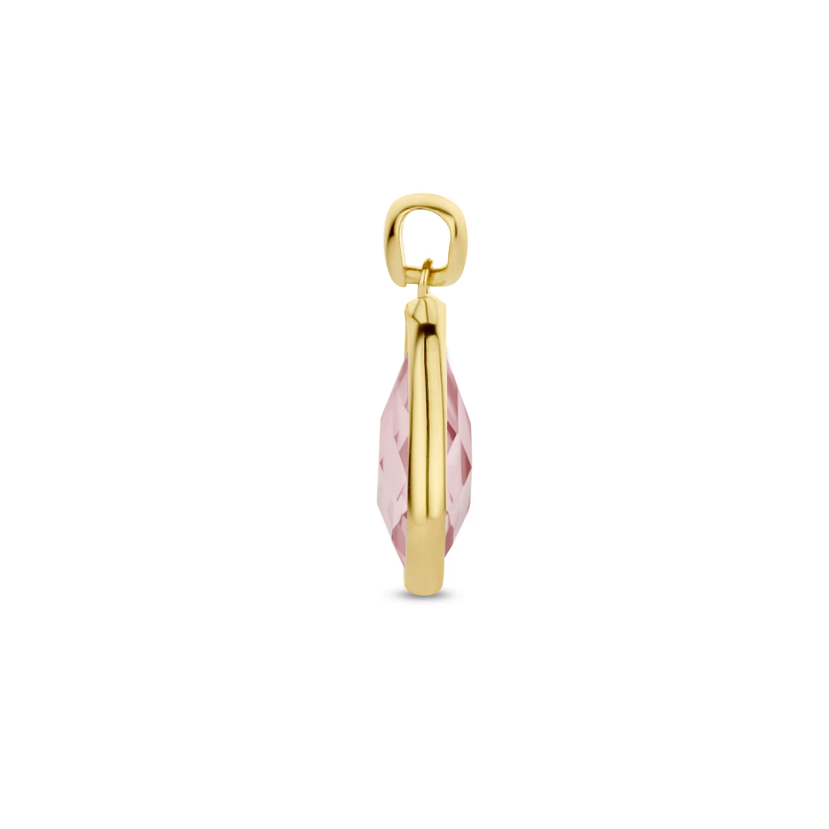 hanger rhodoliet kwarts 14K geelgoud