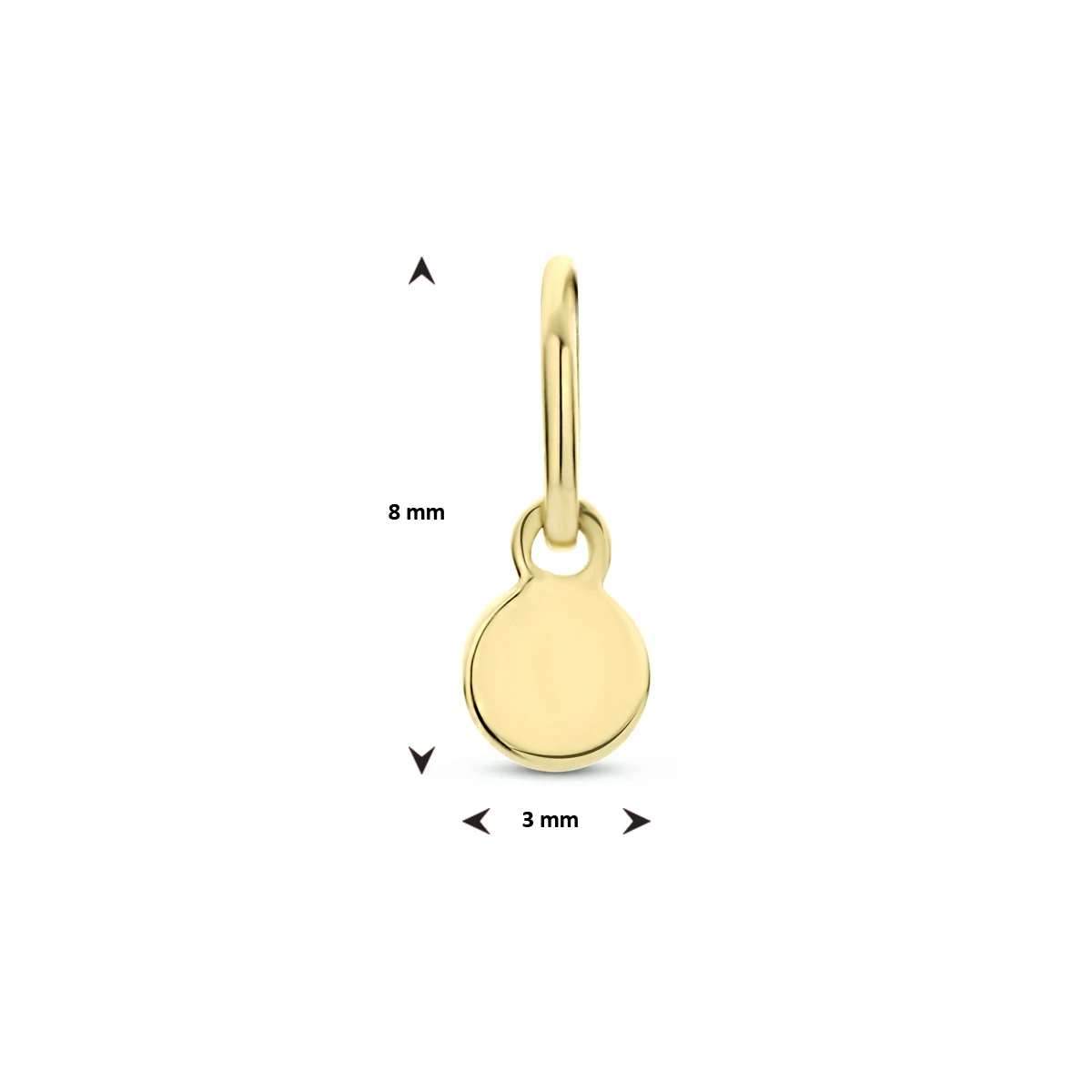 hanger rond 8 mm 14K geelgoud
