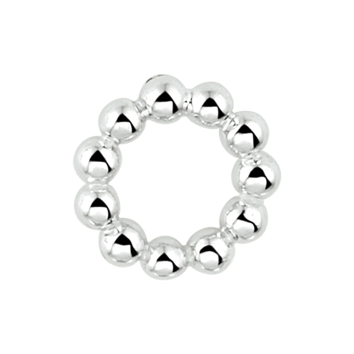 hanger rond bolletjes zilver gerhodineerd