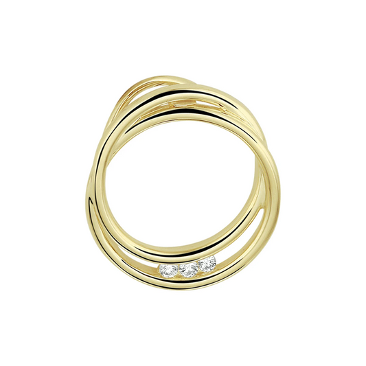hanger rond diamant 0.06ct h si 14K geelgoud