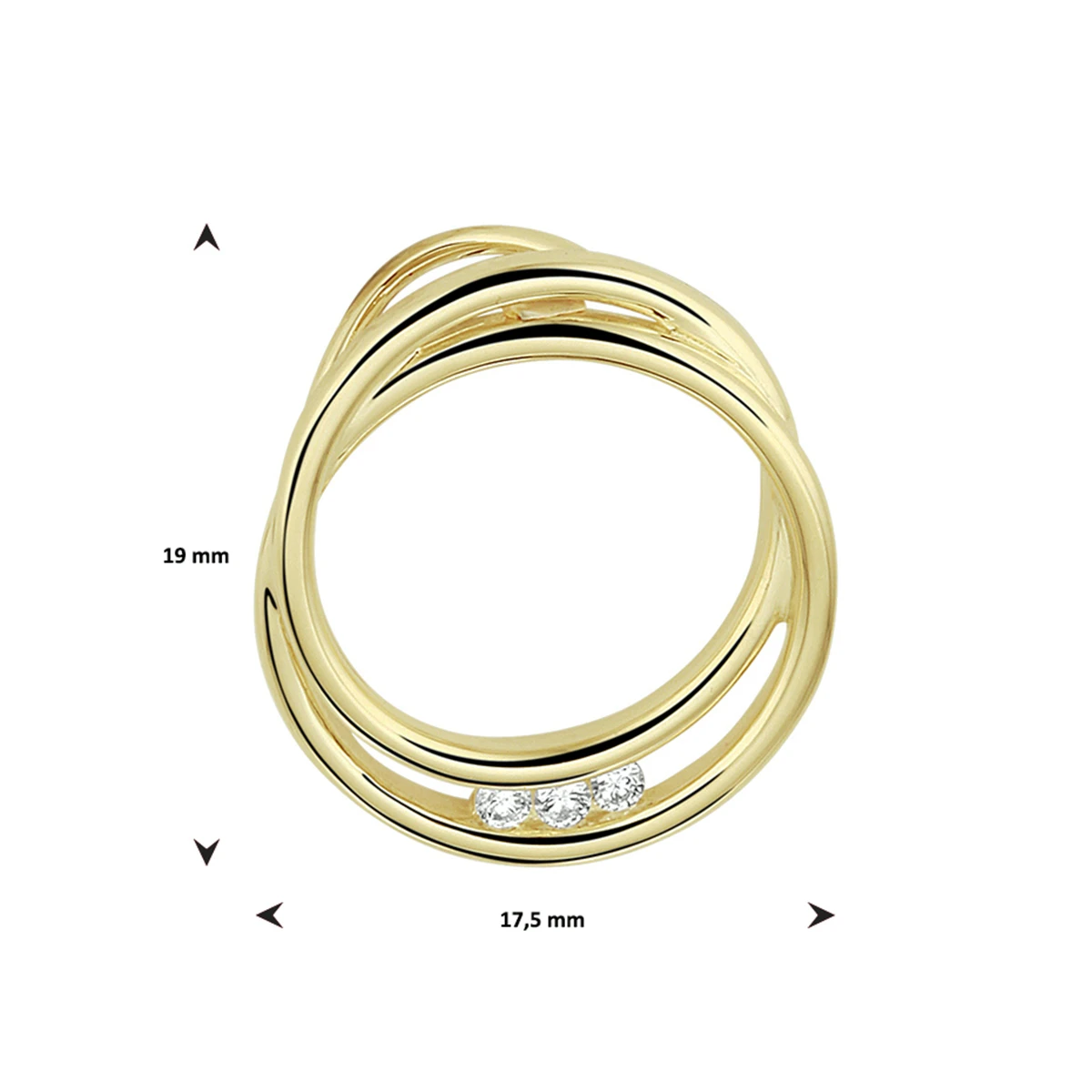 hanger rond diamant 0.06ct h si 14K geelgoud