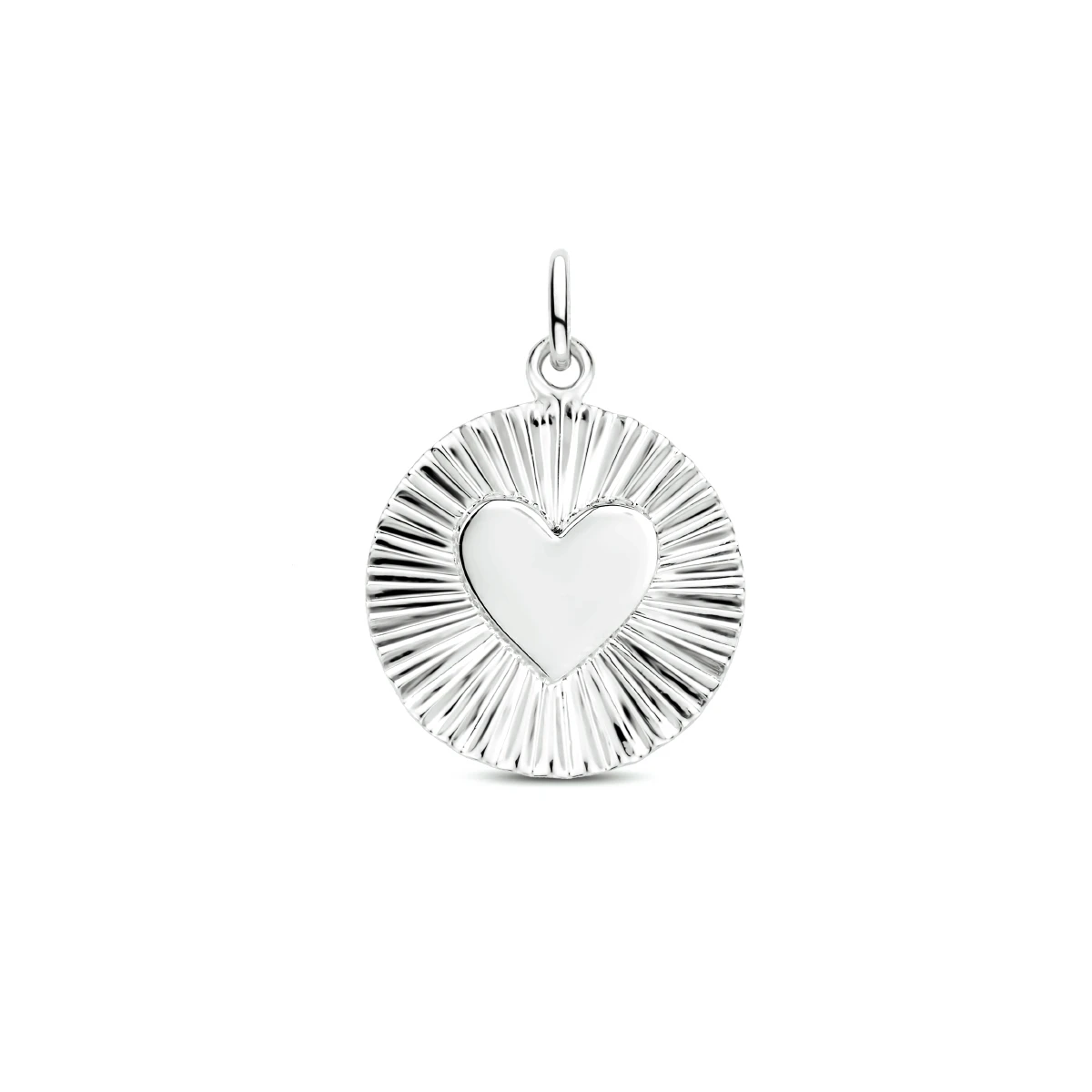 hanger rond hart zilver gerhodineerd
