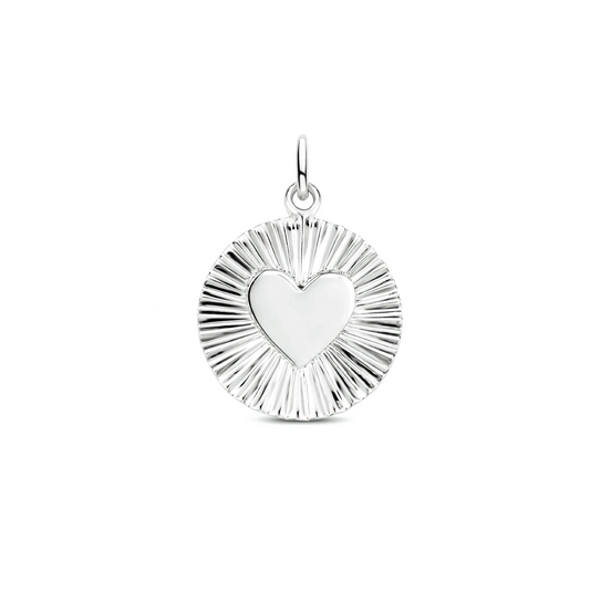 hanger rond hart zilver gerhodineerd