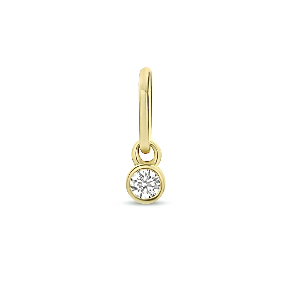 hanger rond zirkonia 7 mm 14K geelgoud