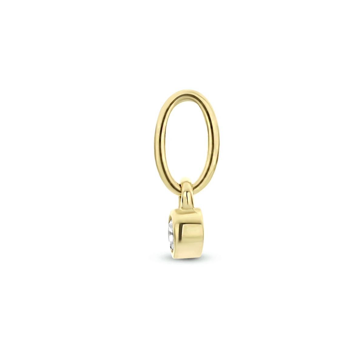 hanger rond zirkonia 7 mm 14K geelgoud
