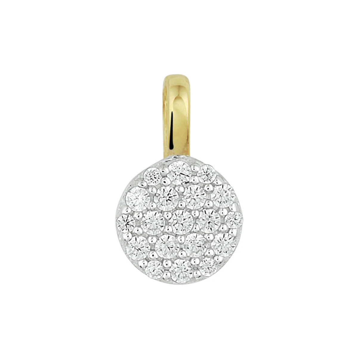hanger rond zirkonia bicolor gestift 14K geelgoud