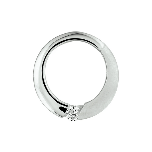 hanger rond zirkonia poli/mat zilver gerhodineerd