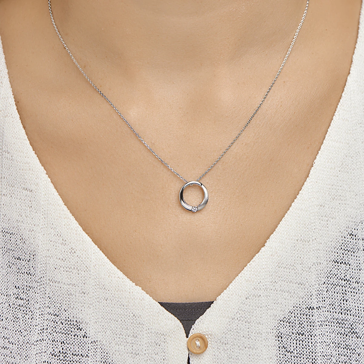 hanger rond zirkonia poli/mat zilver gerhodineerd