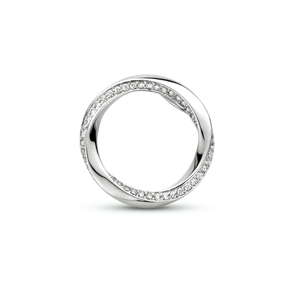 hanger rond zirkonia zilver gerhodineerd