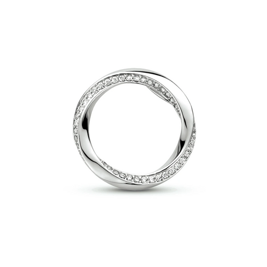 hanger rond zirkonia zilver gerhodineerd