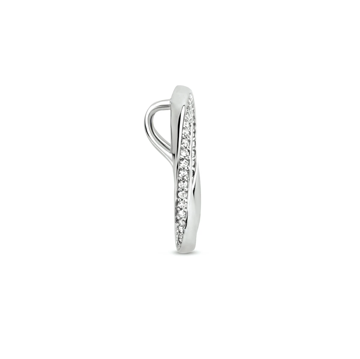 hanger rond zirkonia zilver gerhodineerd