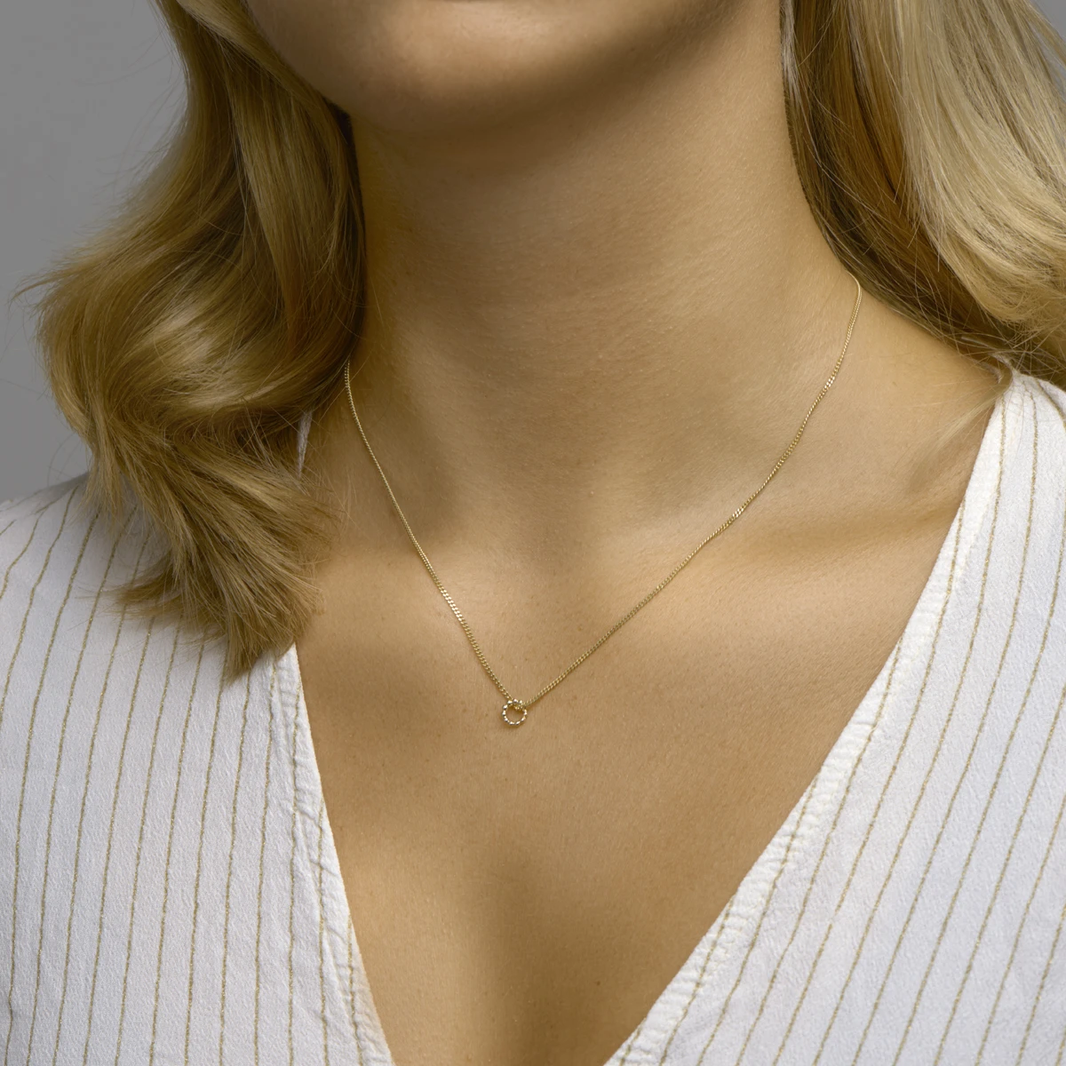 hanger rondje bolletjes 14K geelgoud