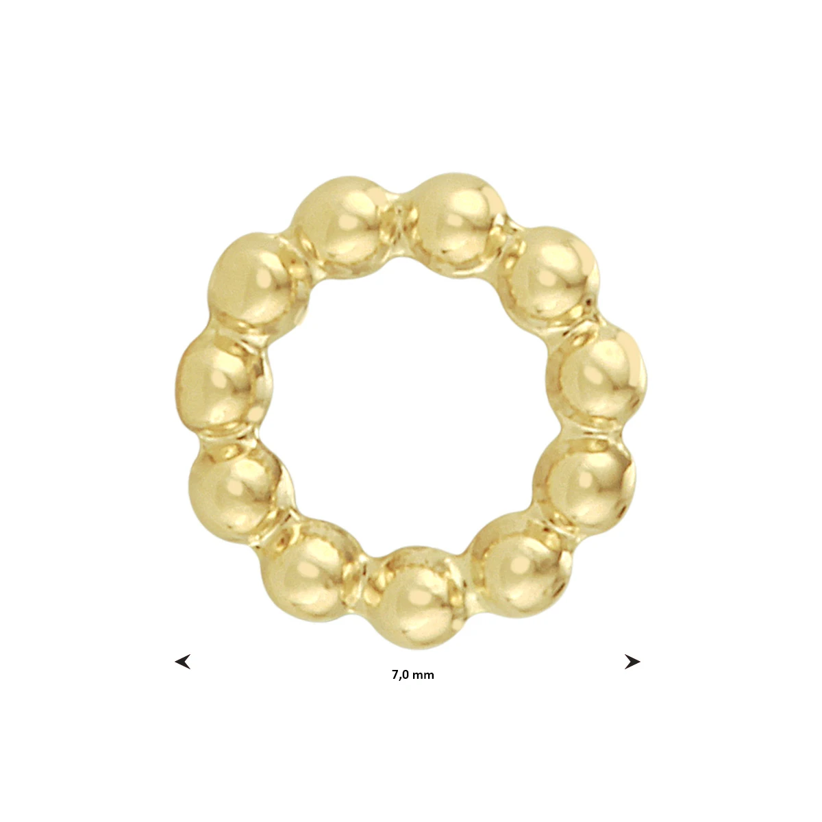 hanger rondje bolletjes 14K geelgoud